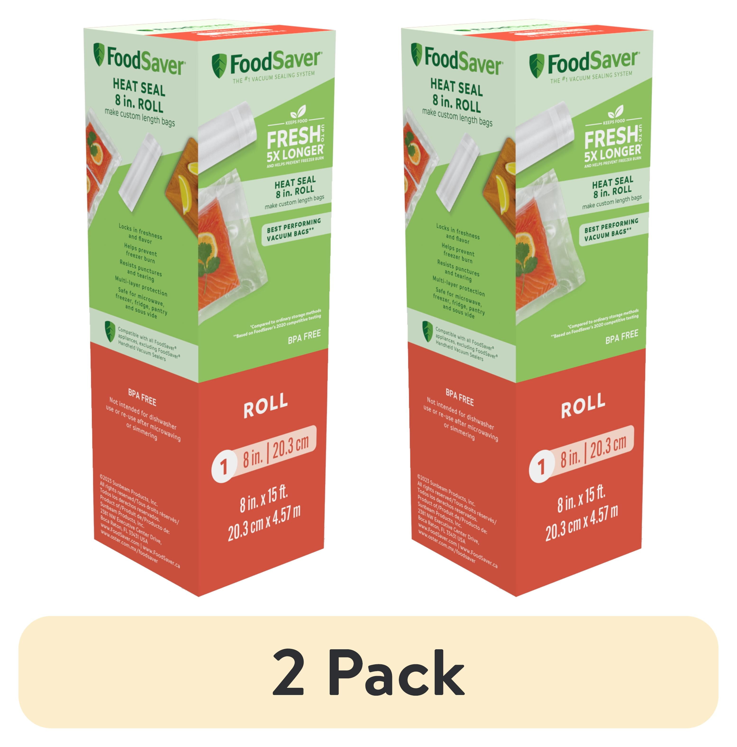 FoodSaver 8" x 15' BPA-Free Vacuum Seal Roll 2-Pack