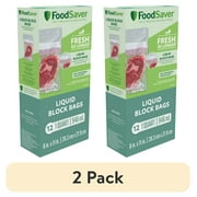 (2 pack) FoodSaver Liquid Block Vacuum Seal Bags, 1 Quart, 8" x 11", 12 Count