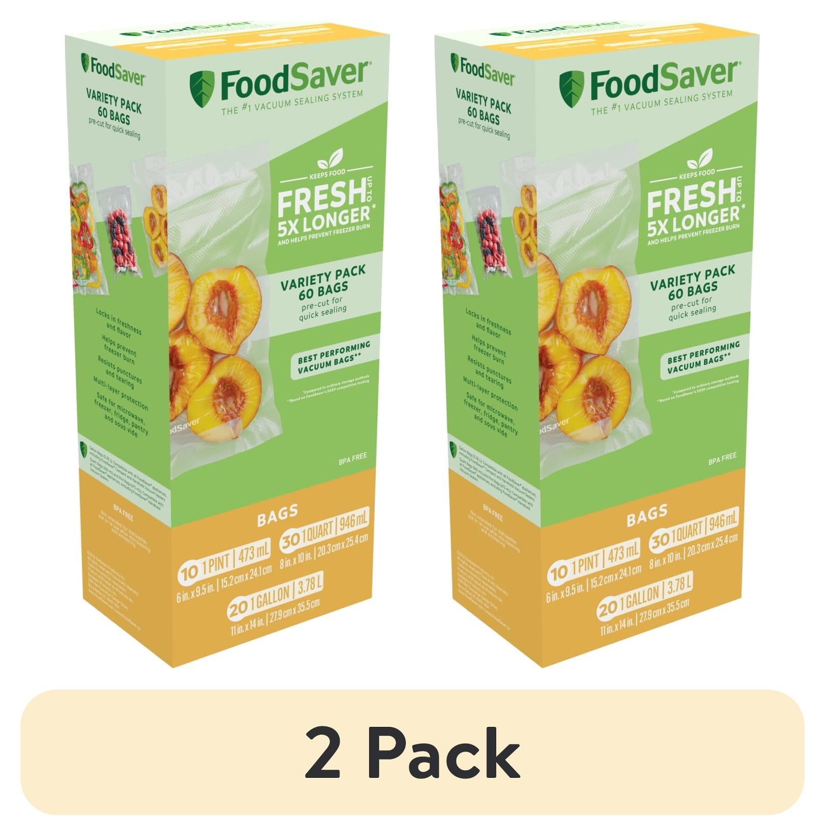 別売り品多数FoodSaver V2240 FoodSaver Multi-Size Vacuum Sealer Bags Value Pack, 60-Count (Pint