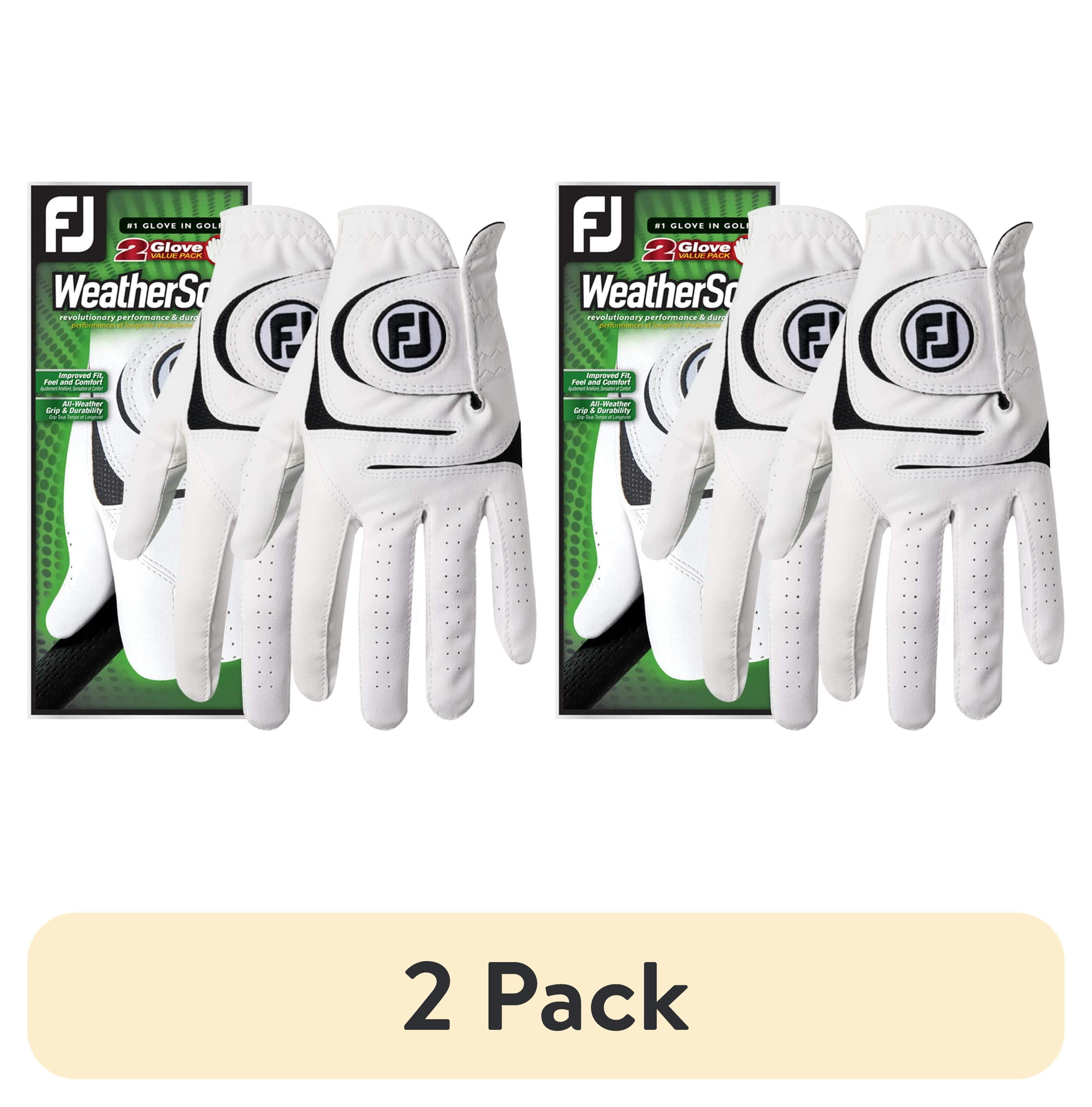 (2 pack) FootJoy Men's WeatherSof Golf Glove - 2 Pack, ML, Left Handed, White