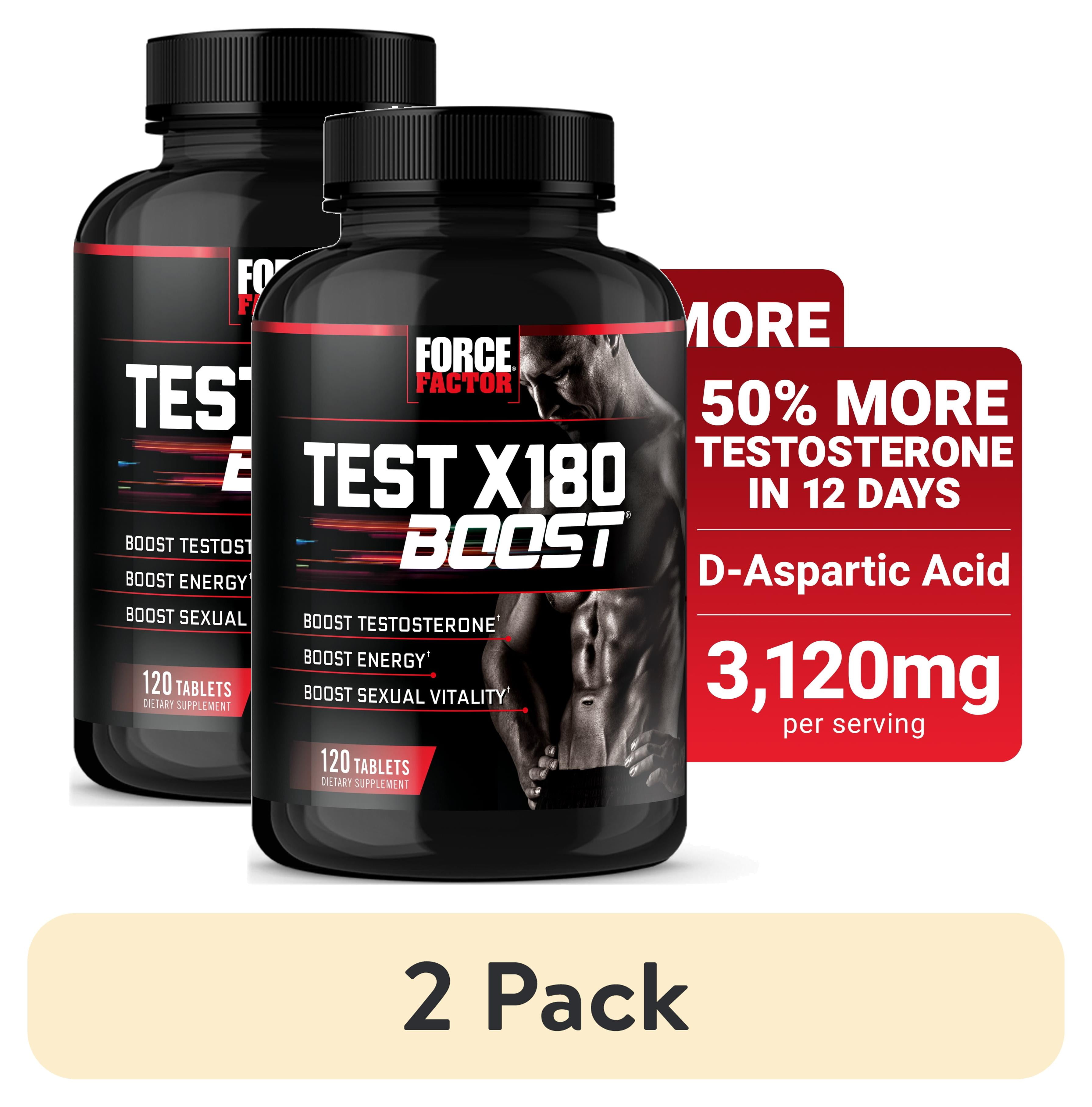 (2 pack) Force Factor Test X180 Boost, Testosterone Booster for Men with Boron, Fenugreek & Tribulus Terrestris for Muscle, Libido & Mens Health, 120 Tablets