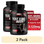 2 pack Force Factor Test X180 Boost, Testosterone Booster for Men with Boron, Fenugreek & Tribulus Terrestris for Muscle, Libido & Men s Health, 120 Tablets