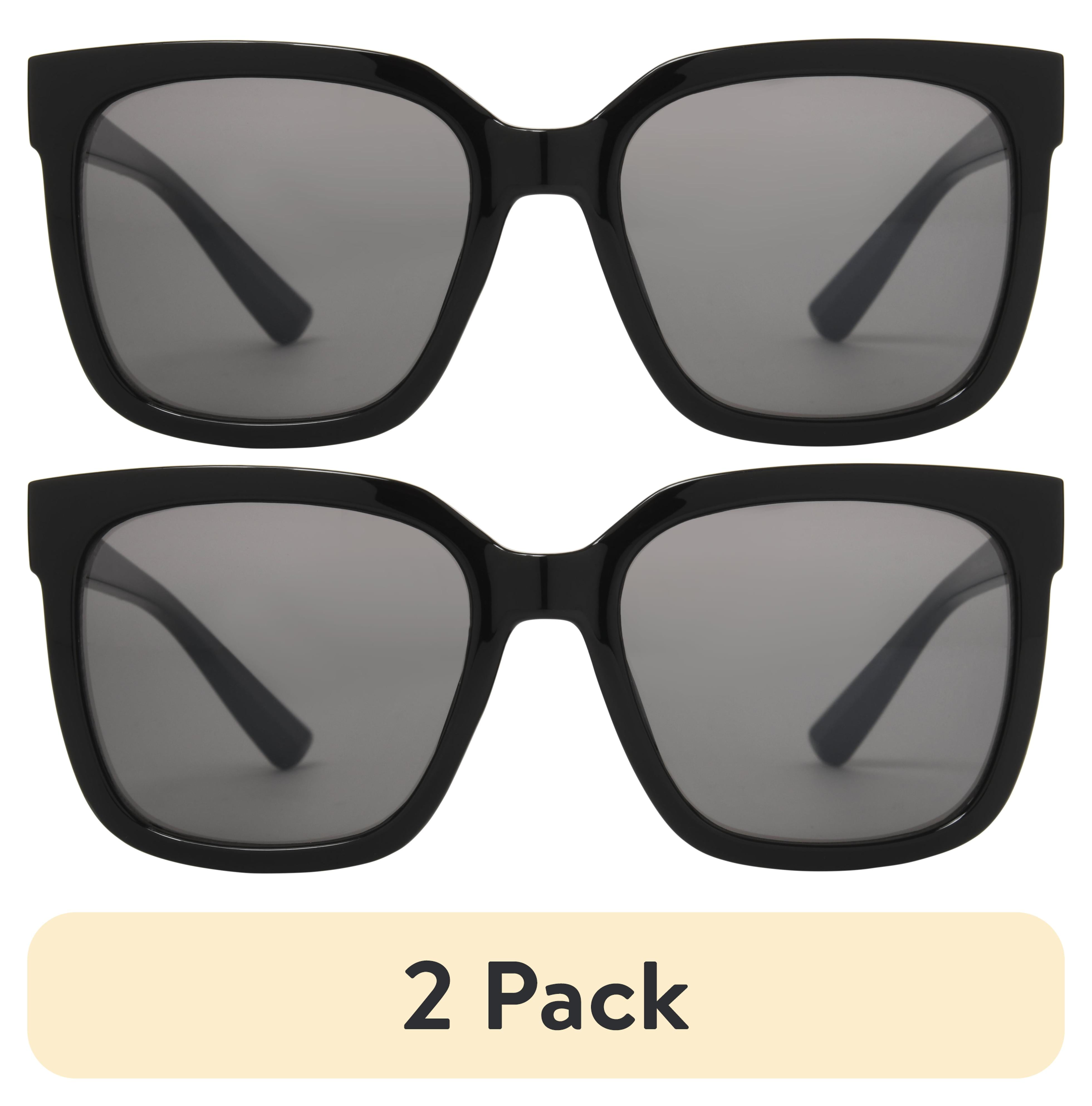 (2 pack) Foster Grant Women's Oversized Fashion Sunglasses Black