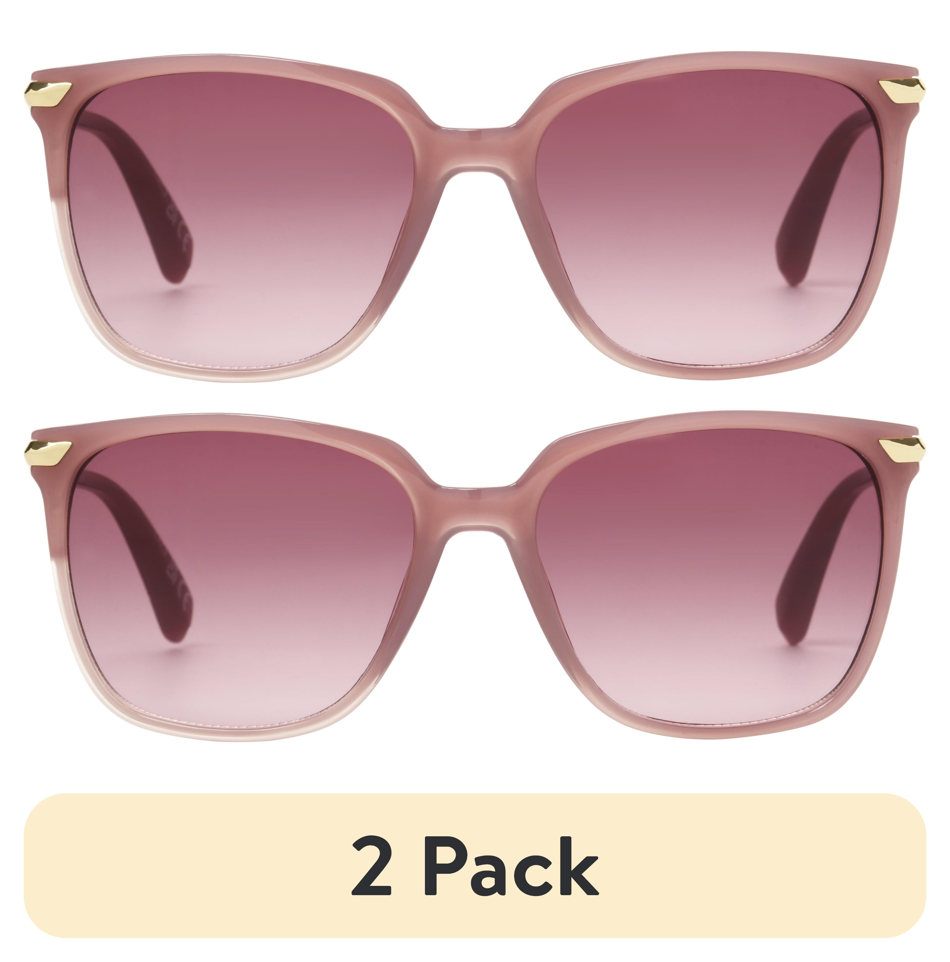(2 pack) Foster Grant Women's Square Fashion Sunglasses Purple