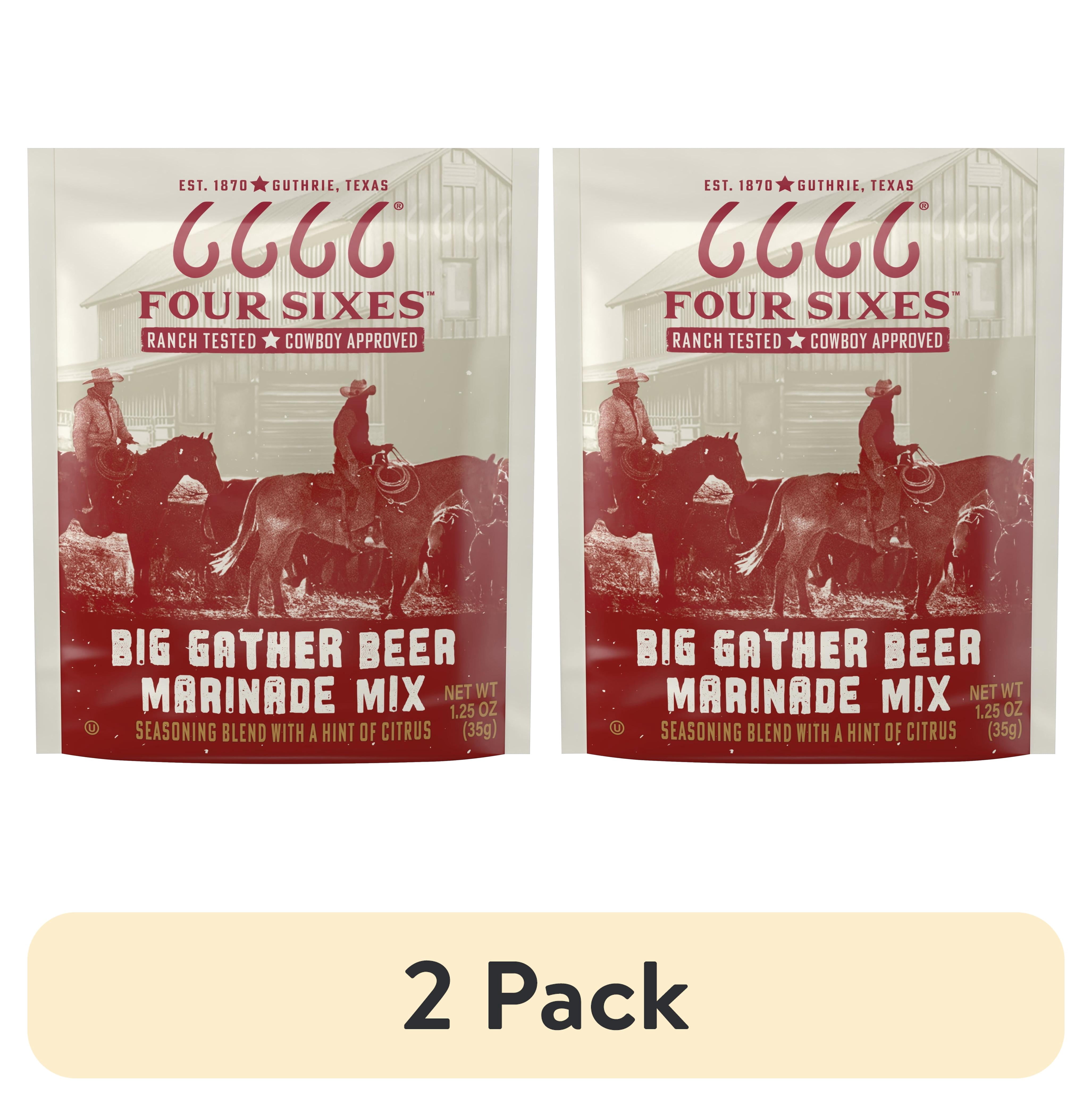 Four Sixes Big Gather Beer Marinade Mix, Meat Marinade, Hint of
