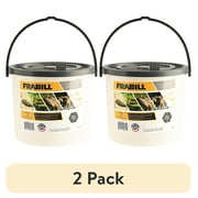 (2 pack) Frabill Fish-N-Fun 4.5 Quart Bait Bucket, Fishing Tackle Boxes & Bait Storage with Snap-Open Door