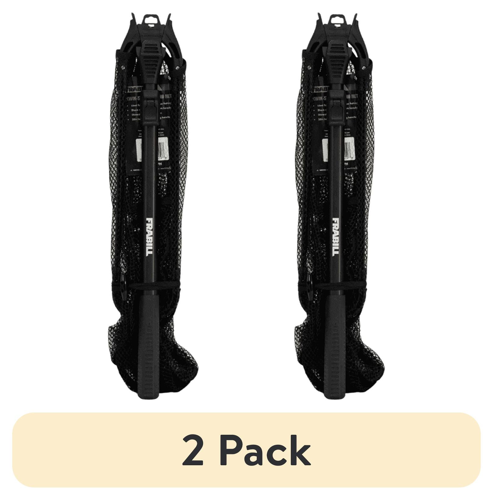 (2 pack) Frabill Kwik-Stow Folding Fishing Net, 16 x 14 Hoop, Black Transparent Mesh Netting
