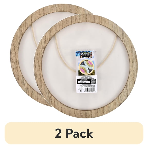 (2 pack) Plaid Fragment Effects Framed Surface, Circle, 10" x 10"