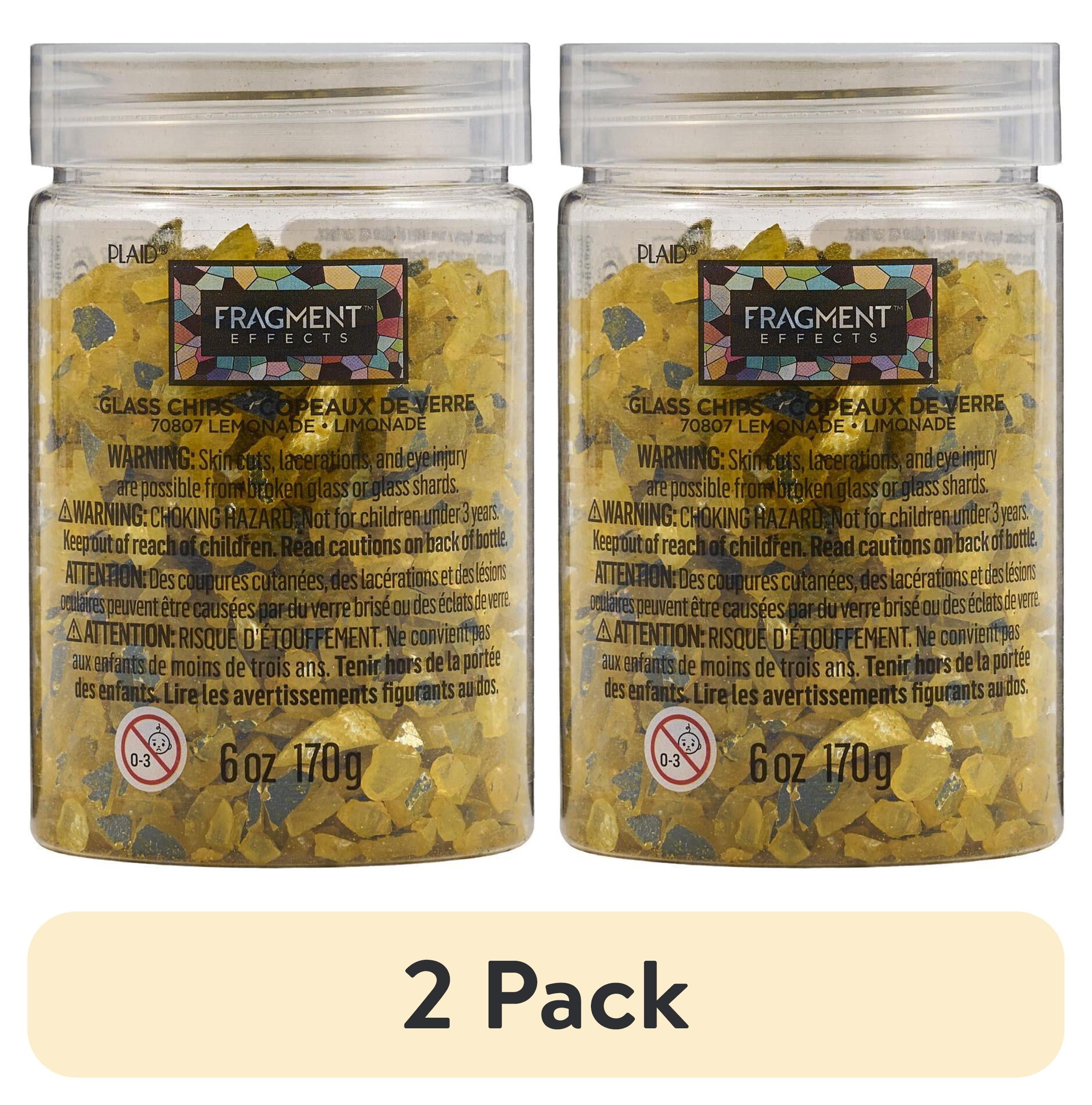 (2 pack) Plaid Fragment Effects Glass Chips, Lemonade, 6 oz