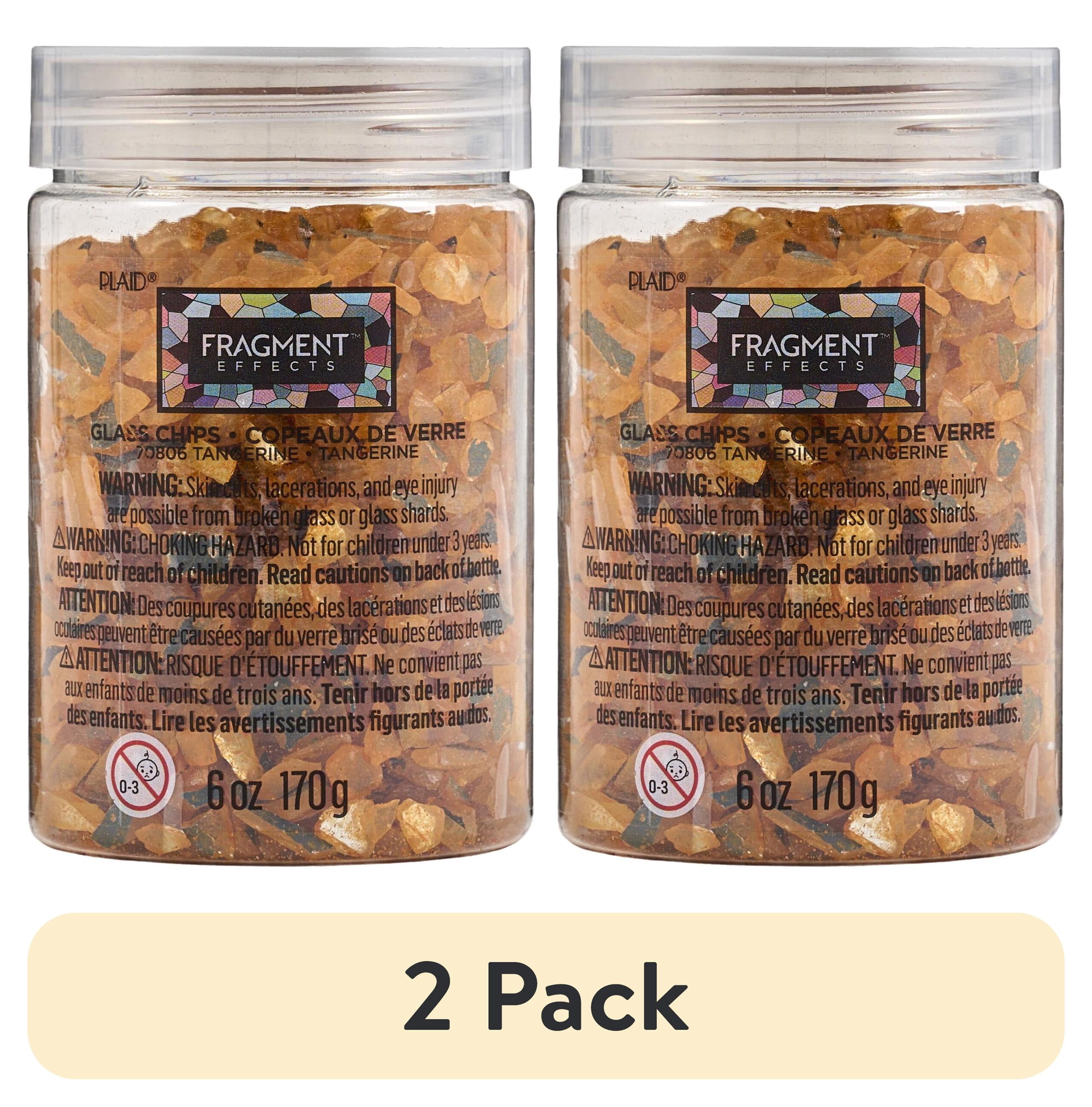 (2 pack) Plaid Fragment Effects Glass Chips, Tangerine, 6 oz