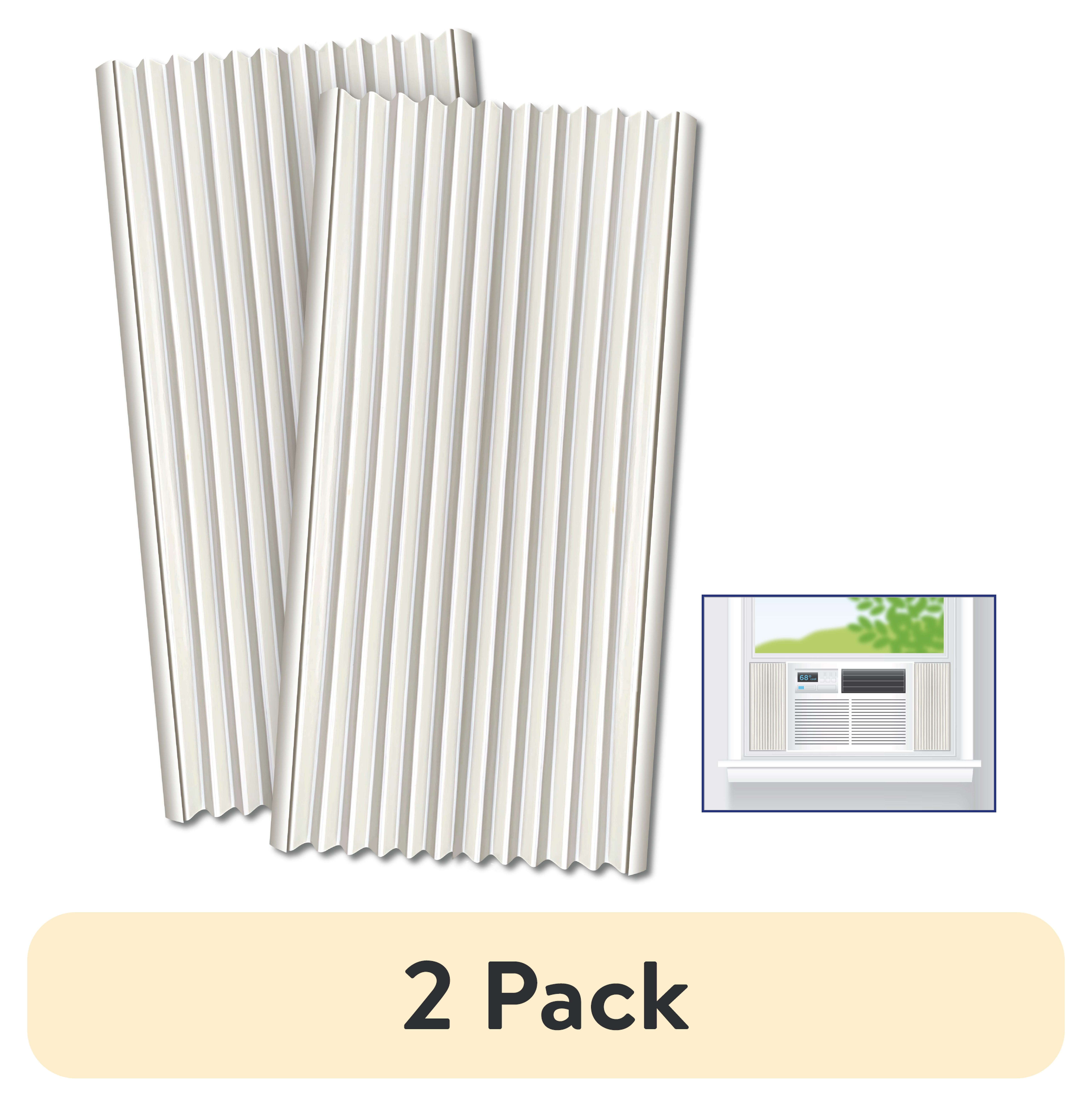 (2 pack) Fram Trak Adhesive Replacement Window Air Conditioner Side Panels, 19" H x 12" W, Beige