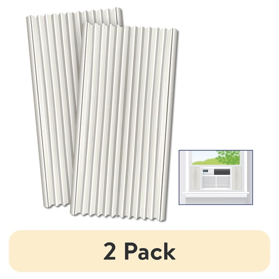 (2 pack) Fram Trak Adhesive Replacement Window Air Conditioner Side Panels, 19" H x 12" W, Beige