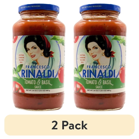 (2 pack) Francesco Rinaldi, Tomato and Basil Sauce, 24oz, Low Fat, No Saturated Fat, Gluten Free