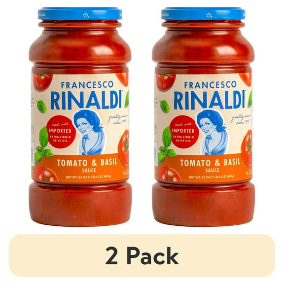 (2 pack) Francesco Rinaldi, Tomato and Basil Sauce, 24oz, Low Fat, No Saturated Fat, Gluten Free