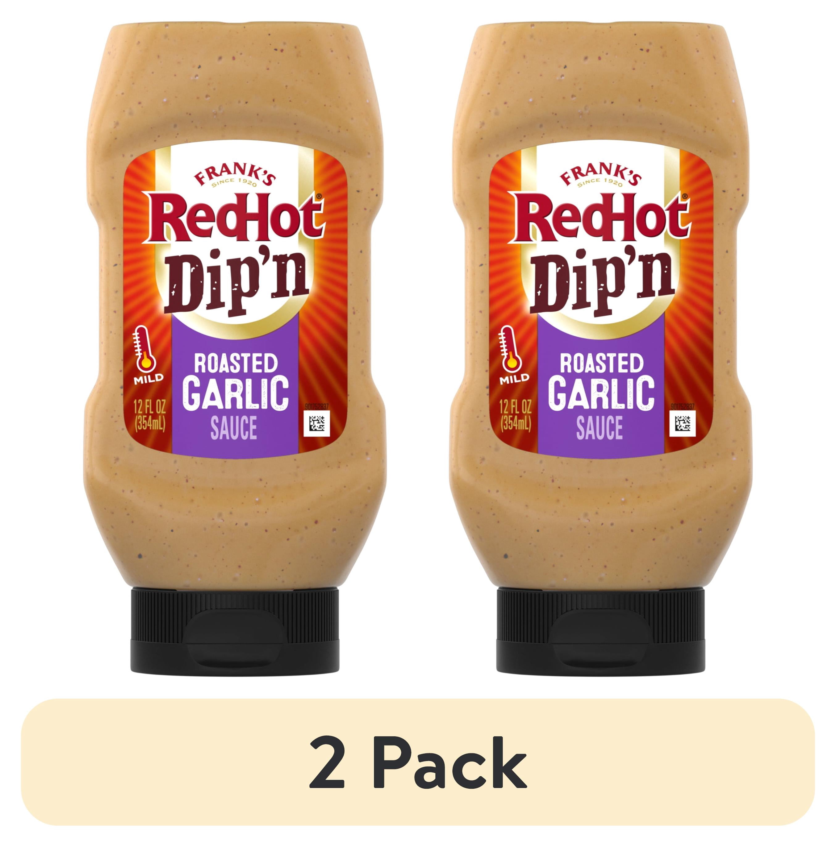 (2 pack) Frank's RedHot Roasted Garlic Dip'n Sauce, 12.0 fl oz Bottle