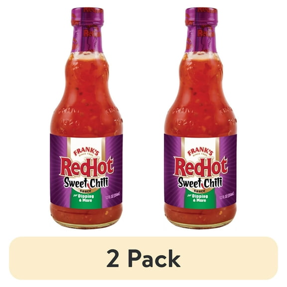 (2 pack) Frank's RedHot Sweet Chili Hot Sauce, 12.0 fl oz Bottle