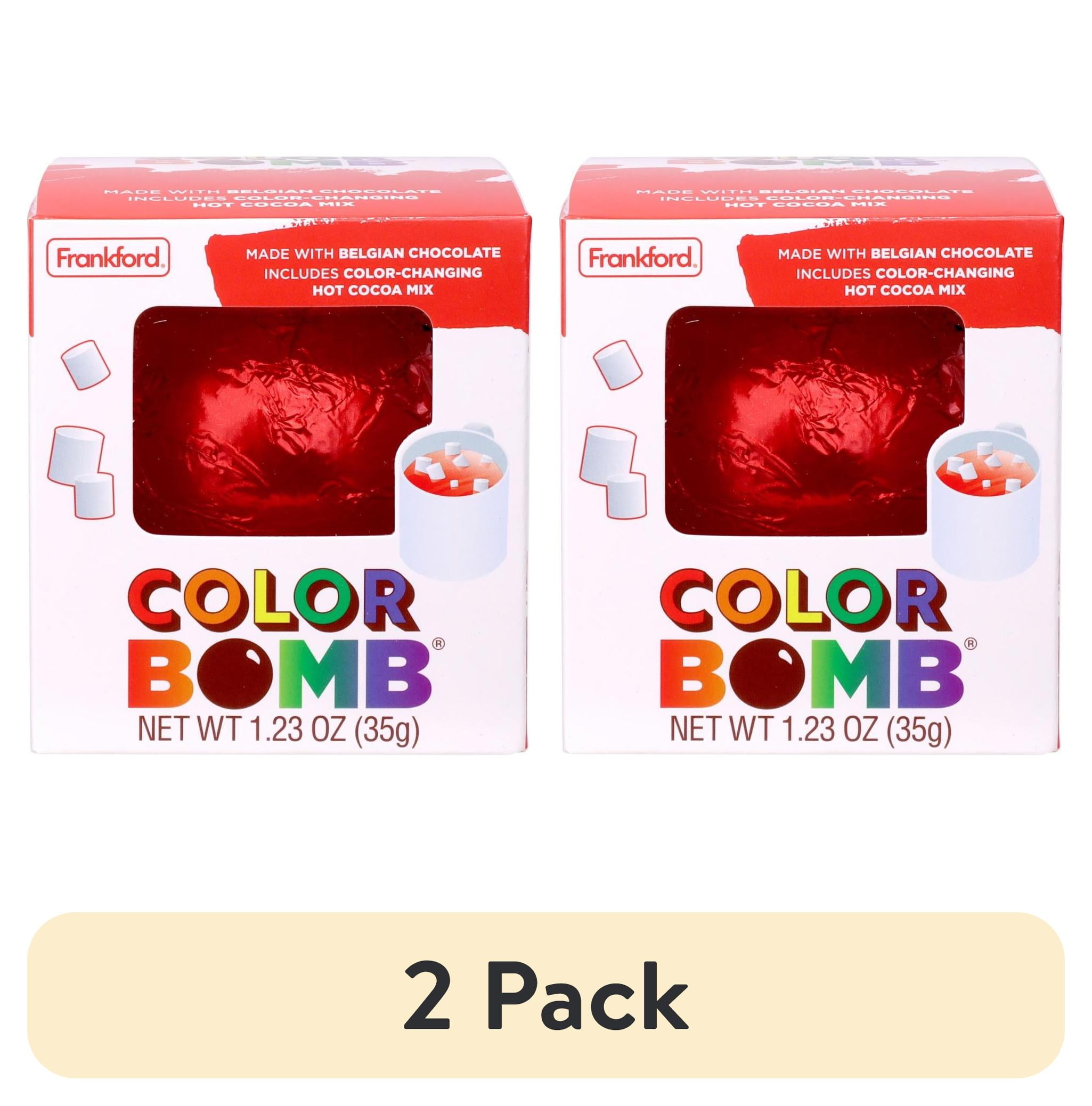(2 pack) Frankford Hot Chocolate Color Bomb, Milk Chocolate, Red 1.23oz