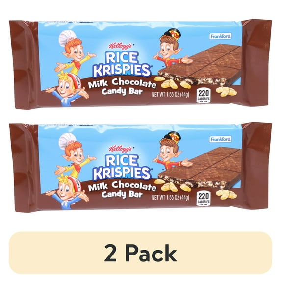 (2 pack) Frankford Kellogg's Rice Krispies Milk Chocolate Candy Bar, 1.55oz