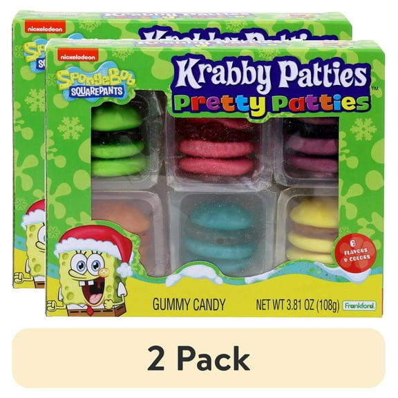 (2 pack) Frankford Nickelodeon Holiday Gummy Krabby Patties Pretty Patties 6pk