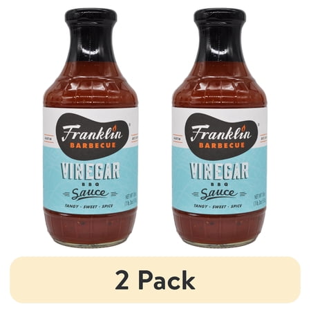 (2 pack) Franklin Barbecue Vinegar BBQ Sauce, 18 oz