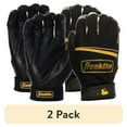 thumbnail image 1 of (2 pack) Franklin Sports MLB Classic One LT Baseball Batting Gloves - Black/Gold - Adult Small - Pair, 1 of 7
