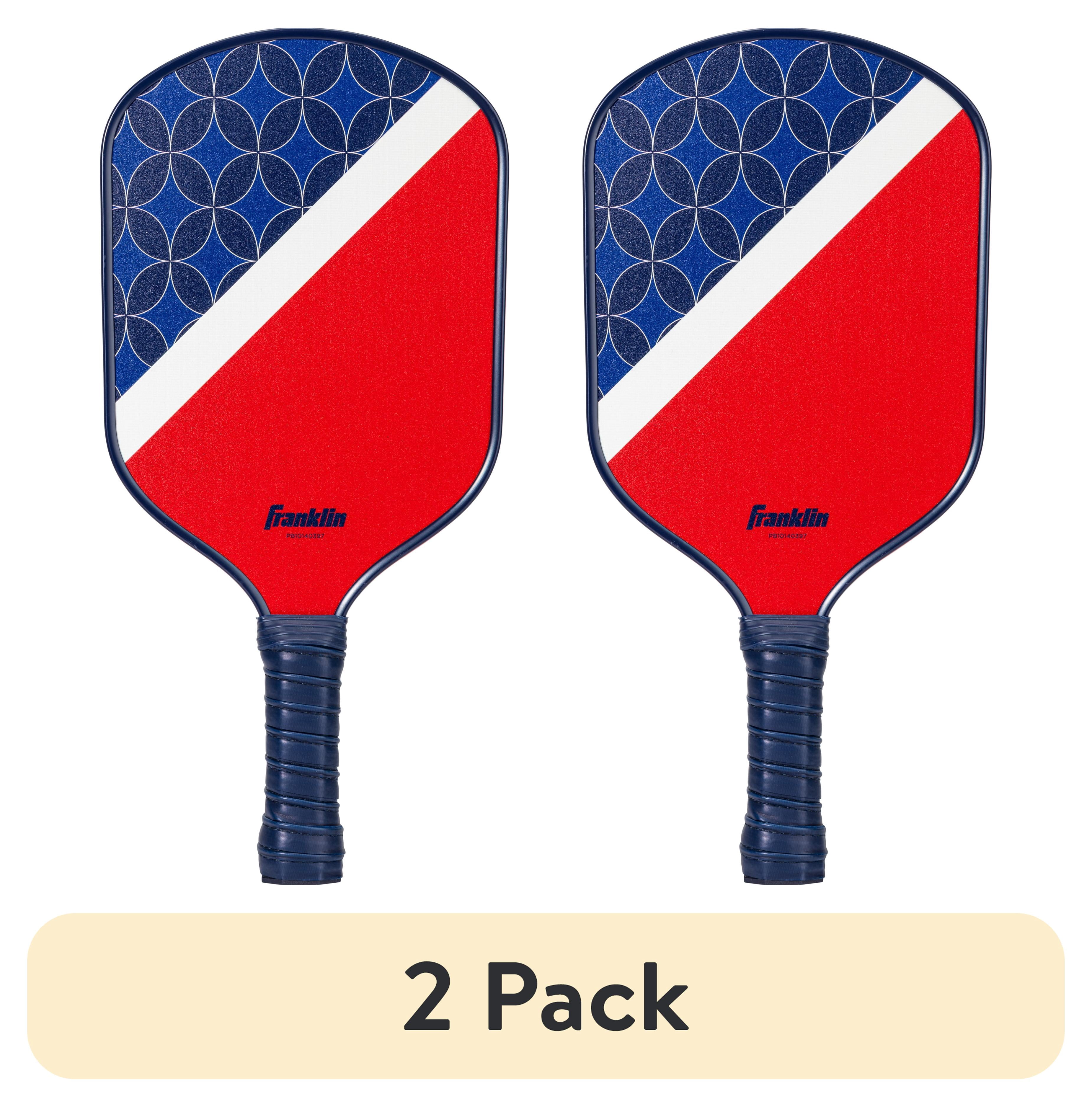(2 pack) Franklin Sports Pickleball Paddle - Fiberglass Pickleball Paddle - Polypropylene Cell Core - Red/White/Blue