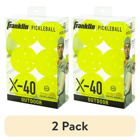 (2 pack) Franklin Sports X-40 Outdoor Pickleballs - Optic - USA Pickleball Approved