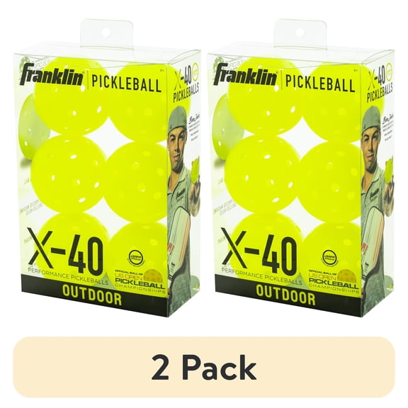 (2 pack) Franklin Sports X-40 Outdoor Pickleballs - Optic - USA Pickleball Approved