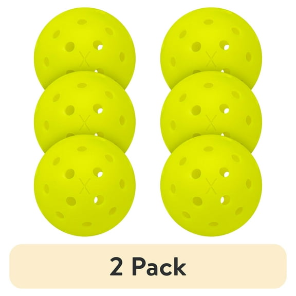 (2 pack) Franklin Sports X-40 Outdoor Pickleballs - USAPA - Regulation Size - Optic Yellow - 6 Pack - 0.92oz