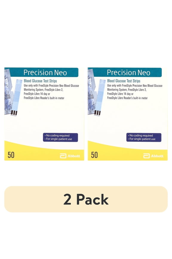 (2 pack) FreeStyle Precision Neo Blood Glucose Test Strips, 50 Count