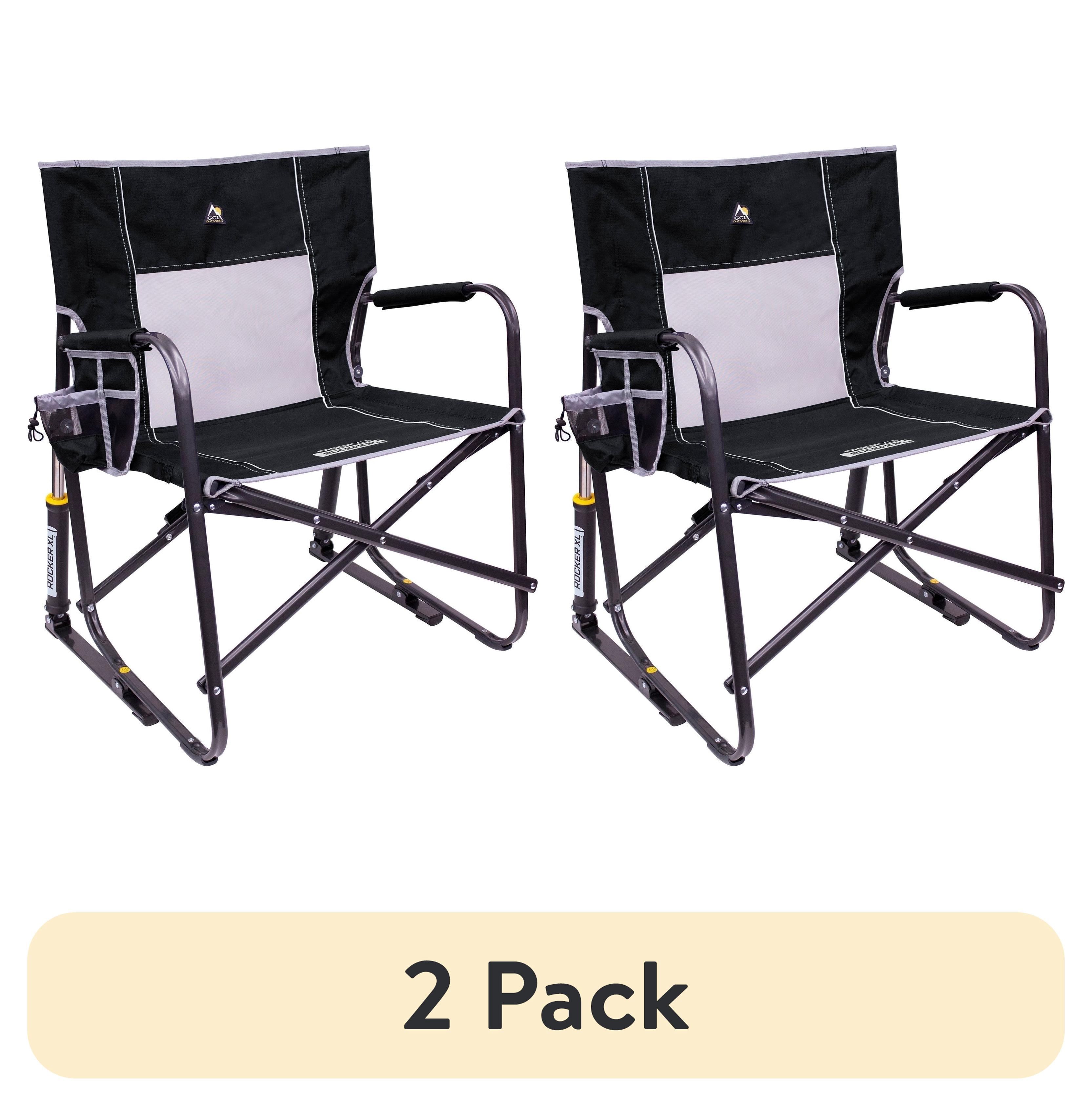 (2 pack) GCI Outdoor Freestyle Rocker XL Oversized Foldable Rocking Chair, Black - Walmart.com
