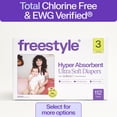 thumbnail image 1 of (2 pack) Freestyle Total Chlorine Free 14x Better Absorption Hypoallergenic EWG Verified® Baby Diapers, Size 3 (14-24 lbs), 56 Count, 1 of 20