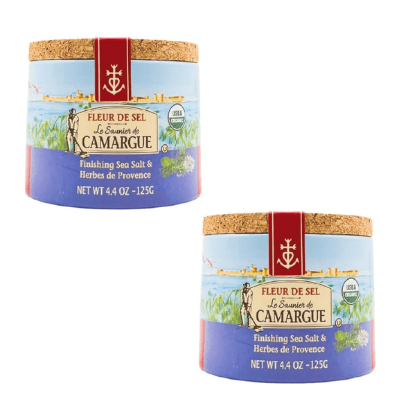 (2 pack) French Farm SO6 4.4 oz Camargue Fleur de Sel with Herbs de Provence