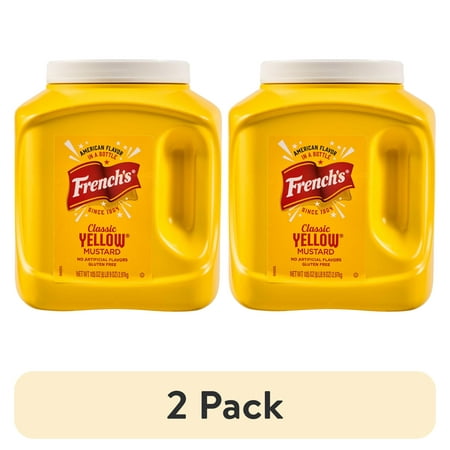(2 pack) French's No Artificial Flavors Gluten Free Classic Yellow Mustard, 105 oz Cup