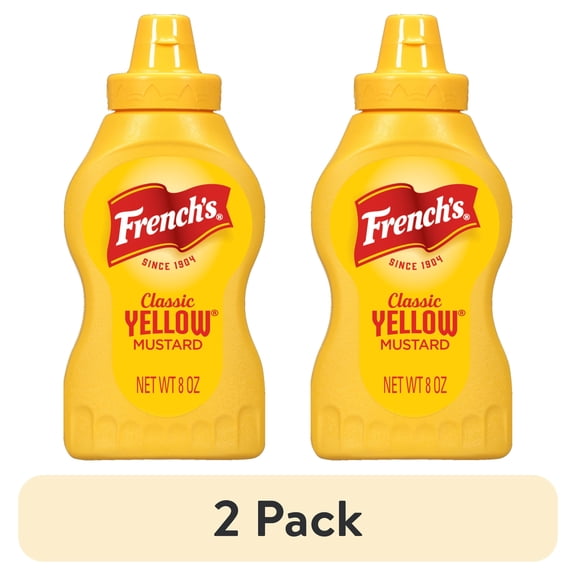 (2 pack) French's No Artificial Flavors Gluten Free Classic Yellow Mustard, 8.0 oz Bottle