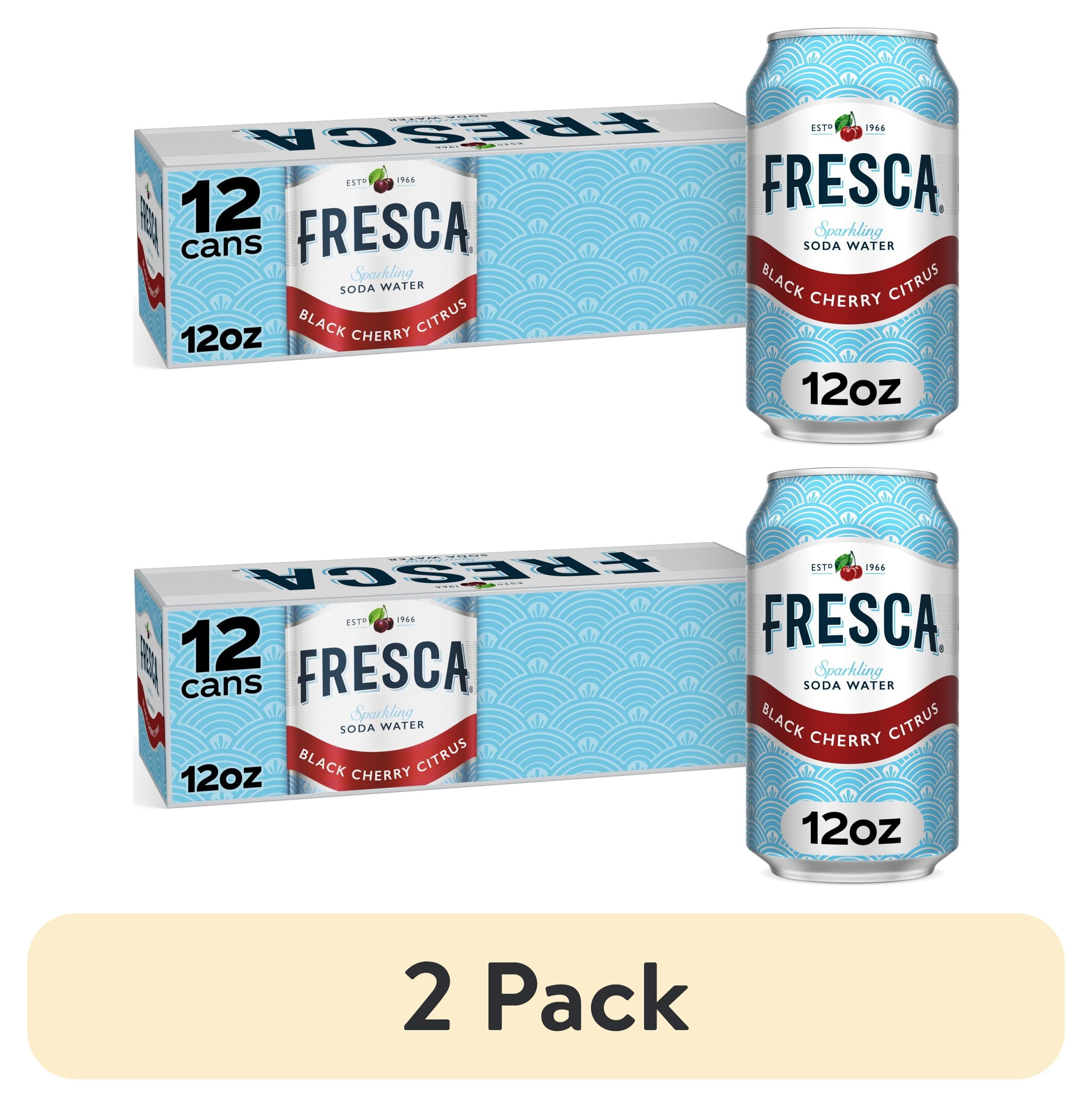 (2 pack) Fresca Black Cherry Soda Pop Fridge Pack Cans, 12 fl oz, 12 Pack