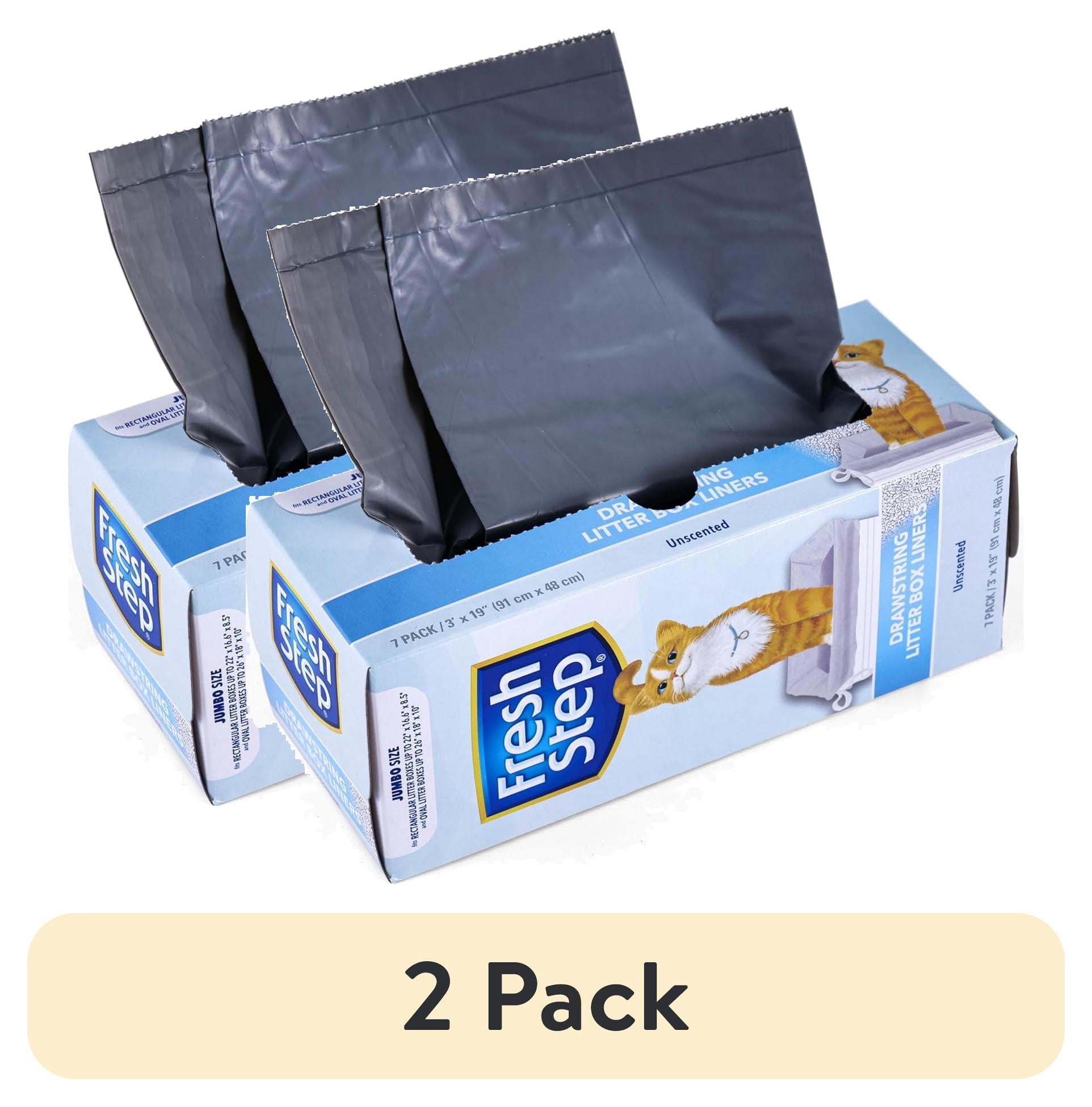 Draw Stringliner (2 pack) Fresh Step Drawstring Litter Box Liners Unscented, Jumbo Size ...