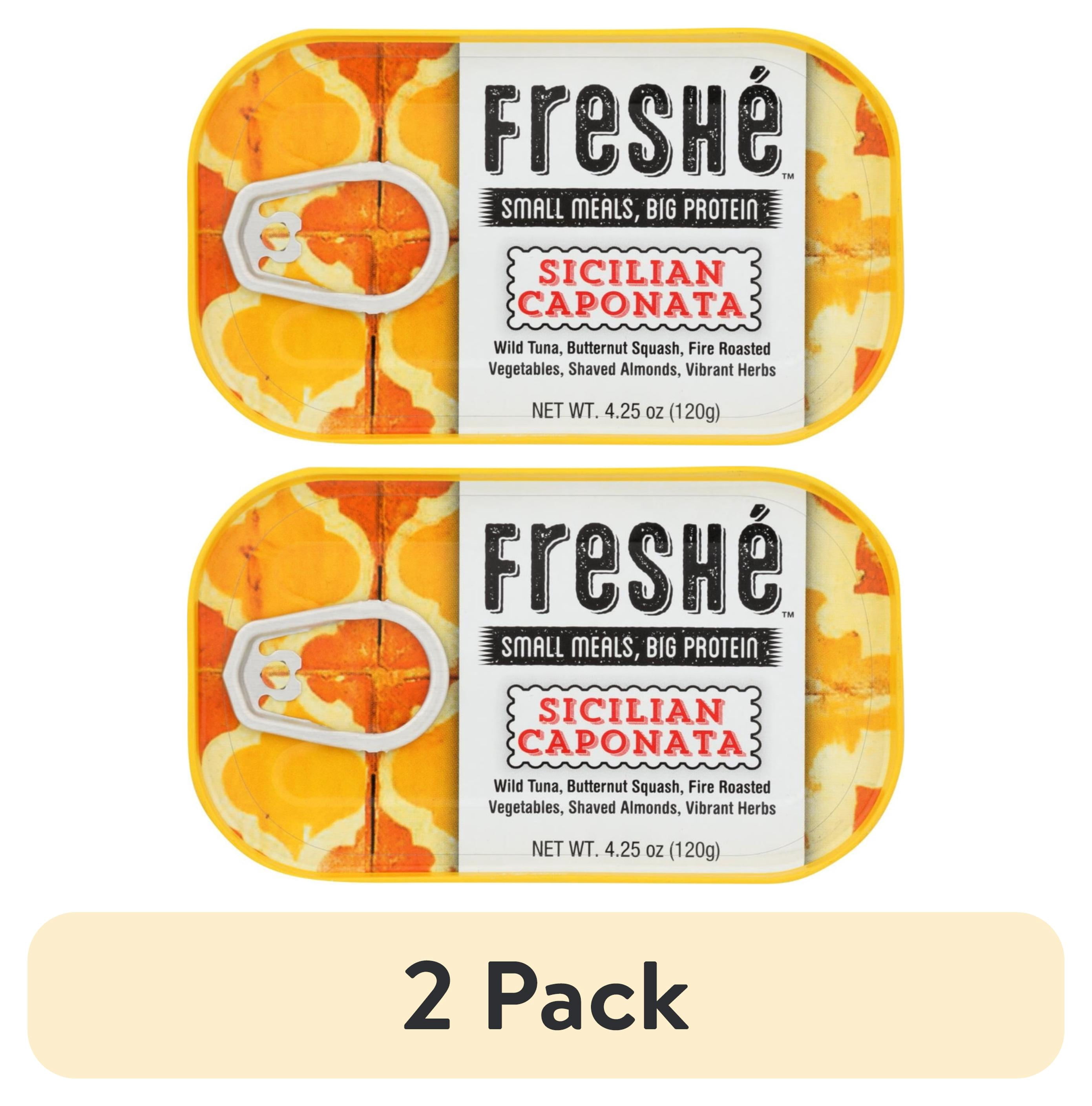(2 pack) Freshe Sicilian Caponata, Small Meals, Big Protein, 4.25 Ounce Can