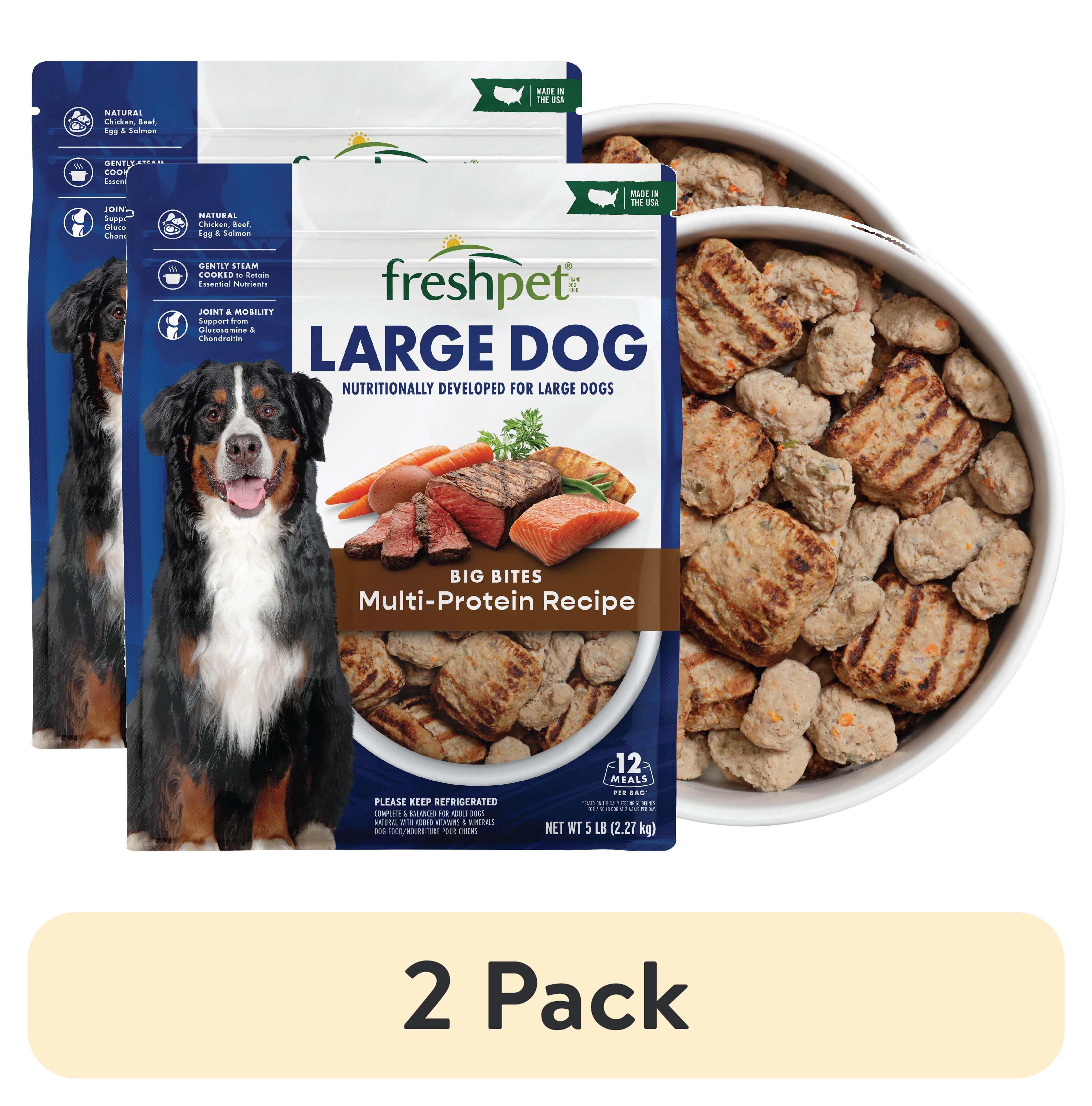 (2 pack) Freshpet Fresh Dog Food, Large Dog Multi-Protein: Chicken, Beef, Egg & Salmon Recipe, 5 lb.