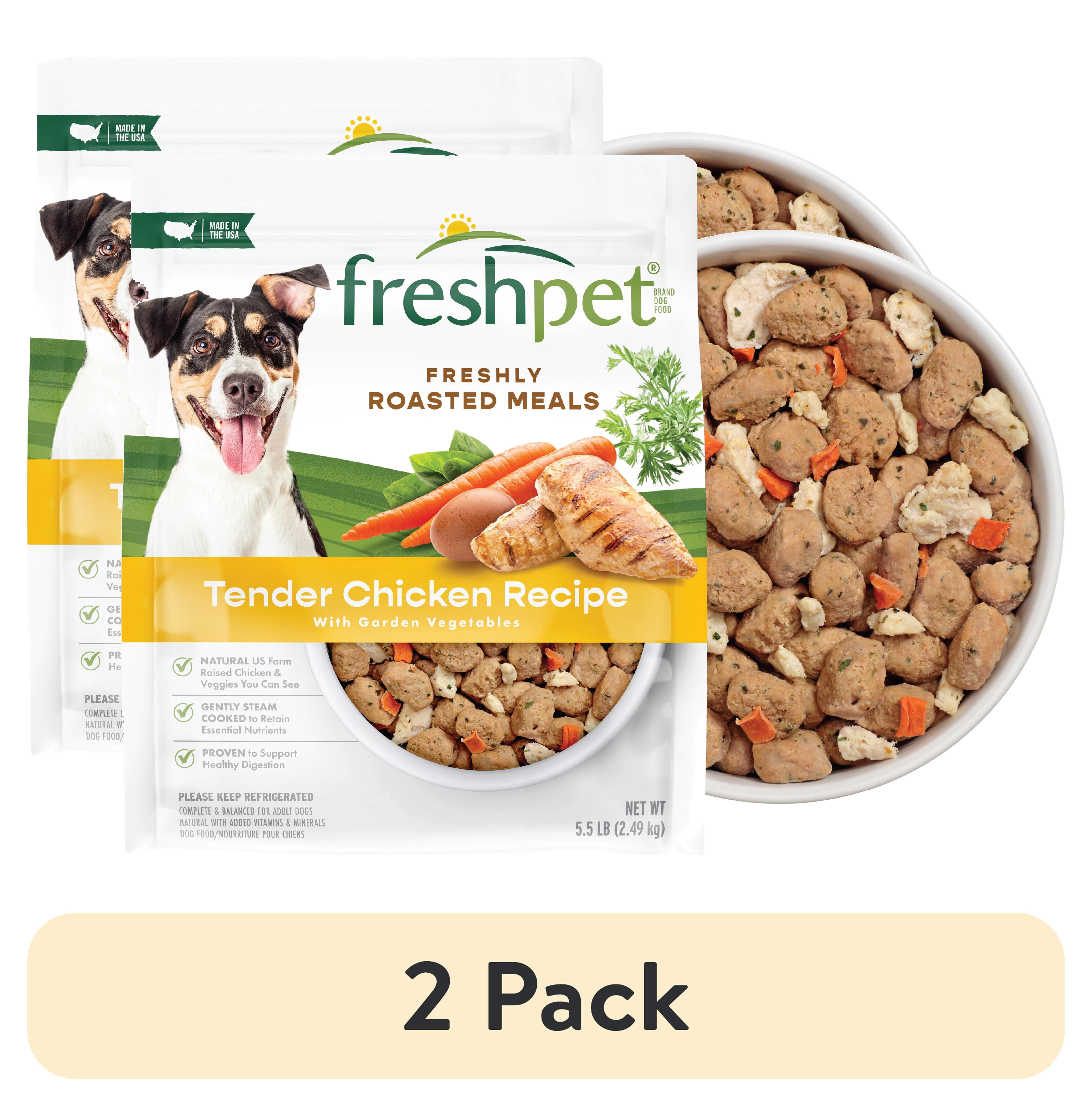 (2 pack) Freshpet Fresh Dog Food, Tender Chicken Recipe, Freshly Roasted Meals, 5.5 lb.
