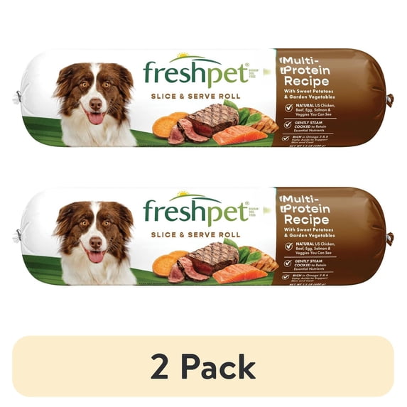 (2 pack) Freshpet Fresh Dog Food, Multi-Protein Recipe, Slice & Serve Roll, 1.5 lb.