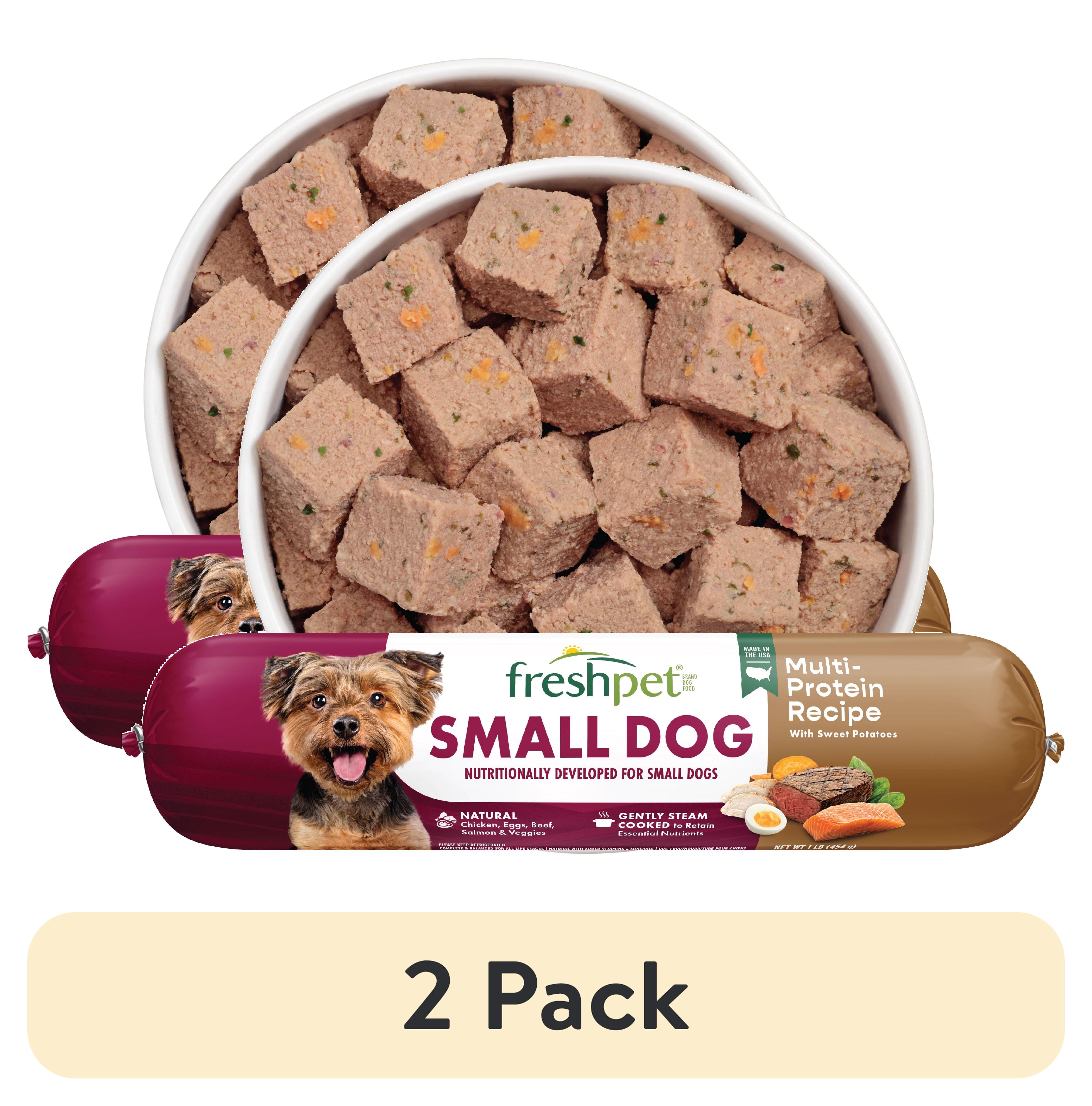 (2 pack) Freshpet Fresh Dog Food, Small Dog Multi-Protein Recipe, Slice & Serve Roll, 1 lb.