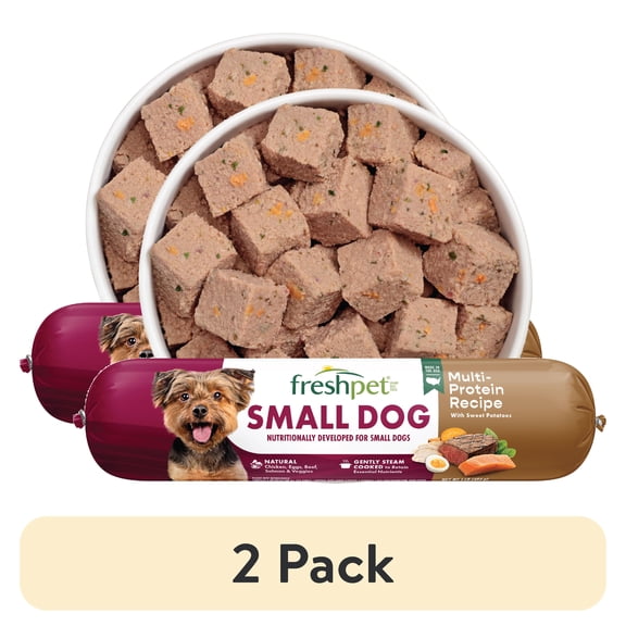 (2 pack) Freshpet Fresh Dog Food, Small Dog Multi-Protein Recipe, Slice & Serve Roll, 1 lb.