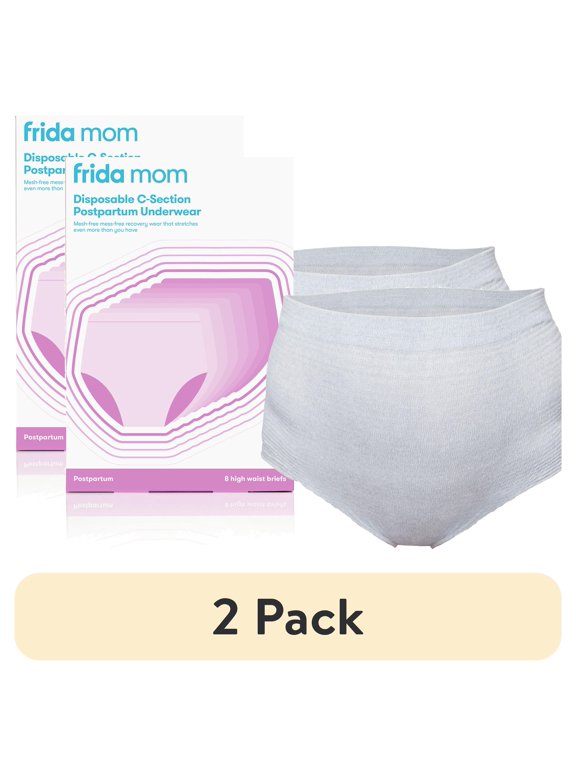(2 pack) Frida Mom Disposable Postpartum Underwear for Women, High Waist, Petite One Size (8 Count)