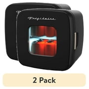 2 pack Frigidaire Retro 12 Can Mini Beverage/Skincare Cooler, Black, Compact Refrigerators