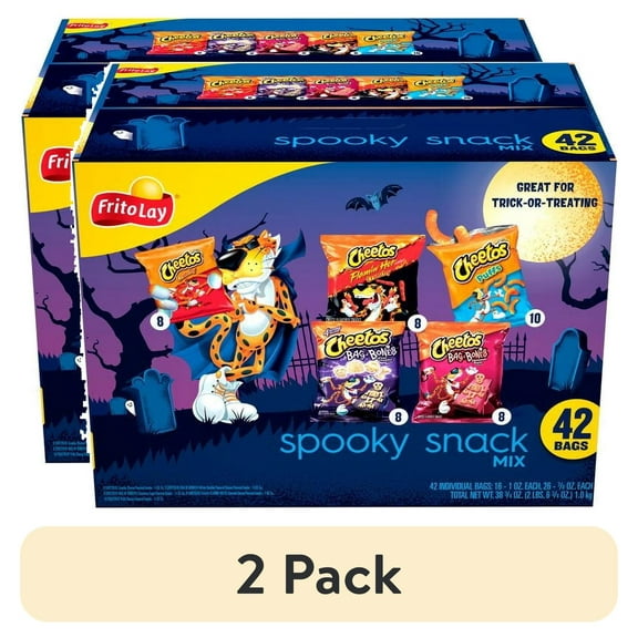 (2 pack) Frito Lay Spooky Mix Chips Variety Pack, Mega Size, 38.75 oz, 42 Count