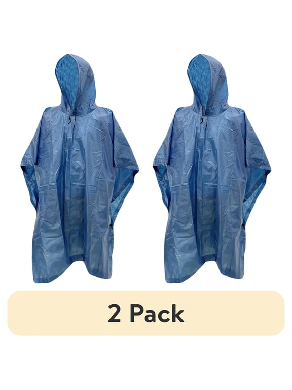 (2 pack) Frogg Toggs Adult Emergency Poncho, Lightweight & Breathable Raincoat, One-Size