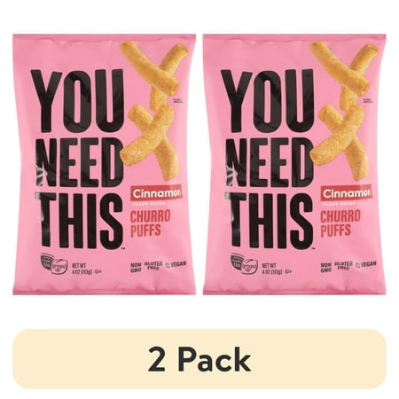 (2 pack) From the Ground Up You Need This Cinnamon Churro Puffs, 4 oz Bag