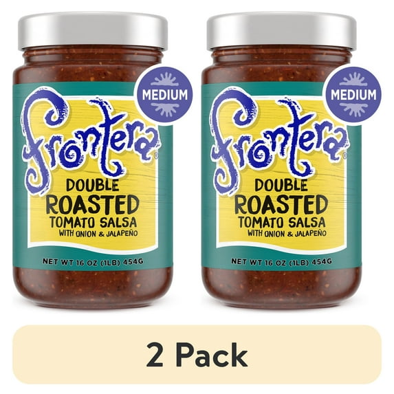 (2 pack) Frontera Double Roasted Tomato Medium Salsa, 16 oz