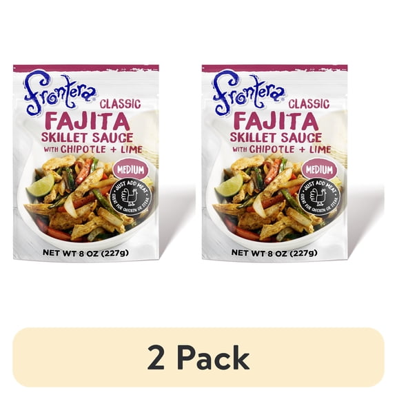 (2 pack) Frontera Medium Classic Fajita Skillet Sauce with Chipotle and Lime, 8 oz